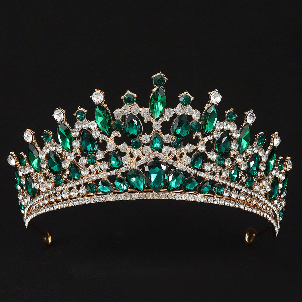 Bridal Princess Queen Crown Large Alloy Wedding Tiara Headpiece