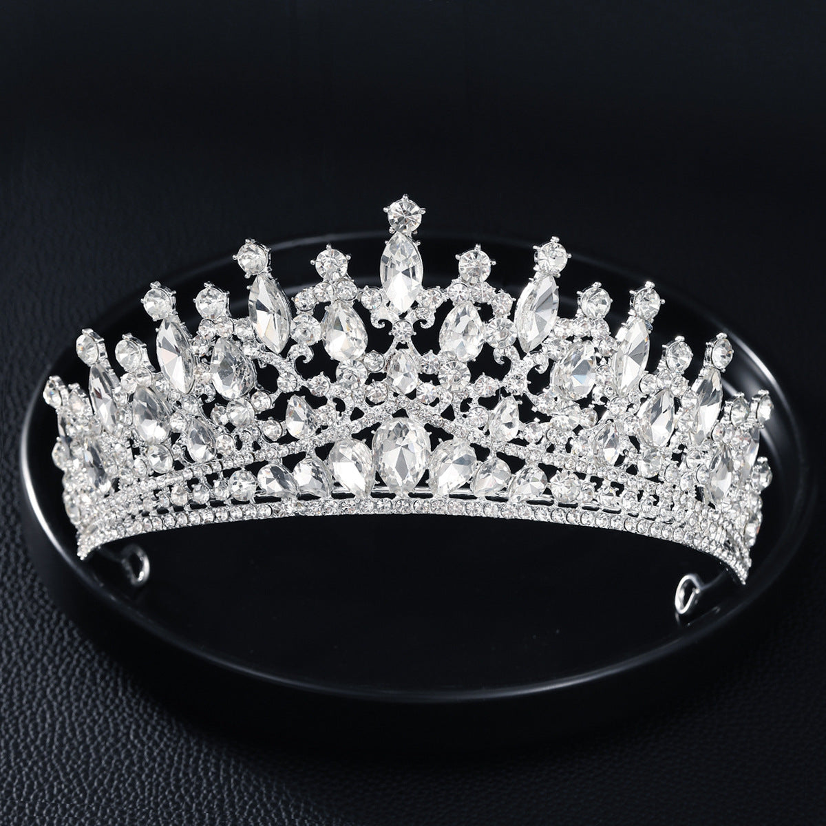 Bridal Princess Queen Crown Large Alloy Wedding Tiara Headpiece