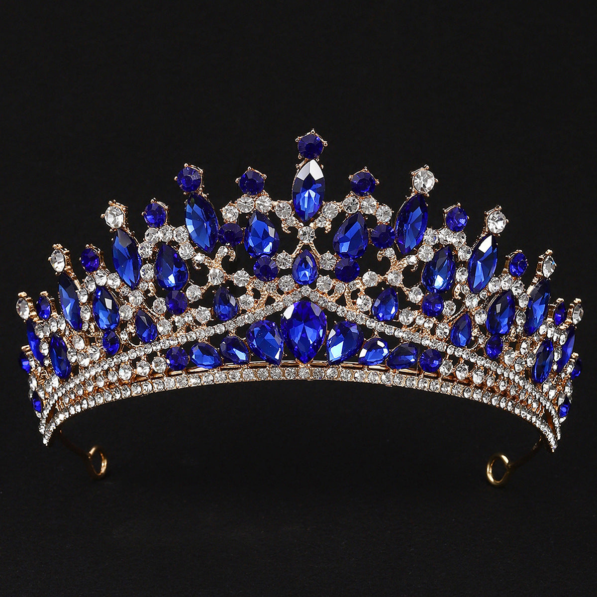 Bridal Princess Queen Crown Large Alloy Wedding Tiara Headpiece