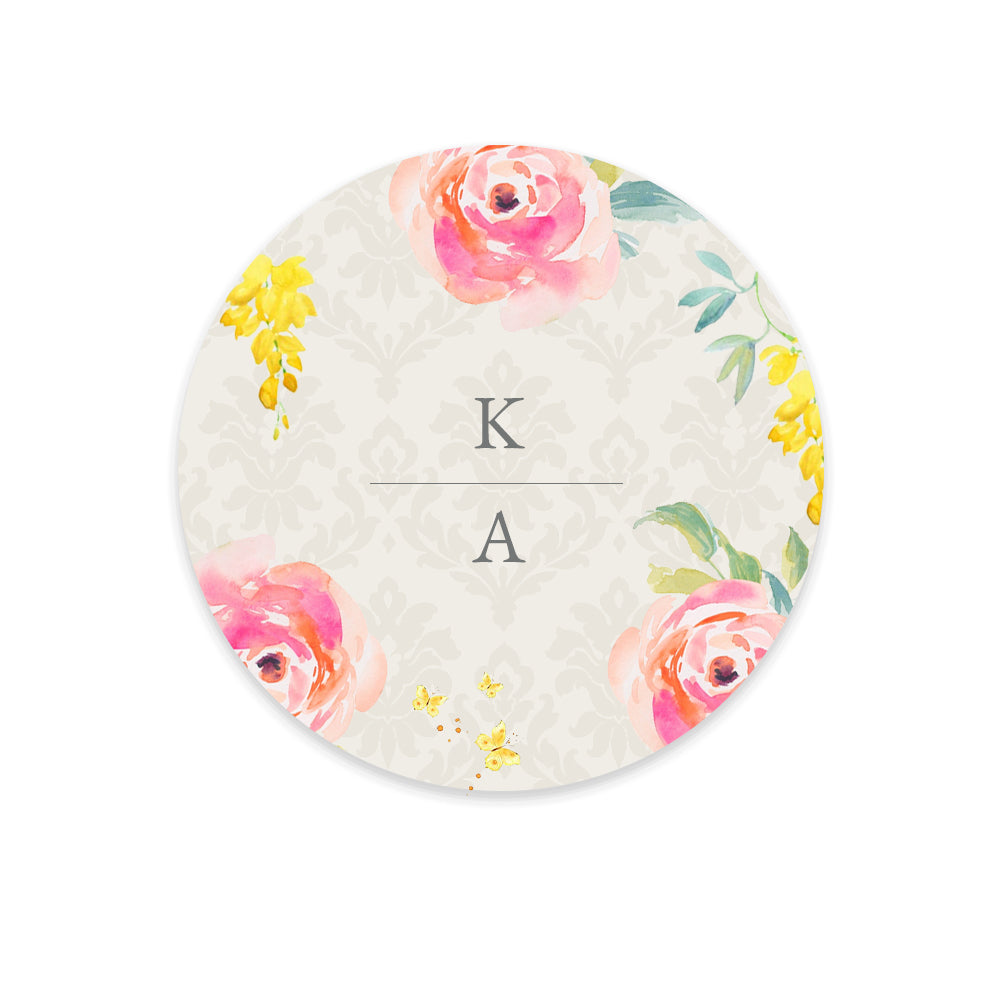 Glamorous Garden Wedding Stickers Wine Glass Stickers