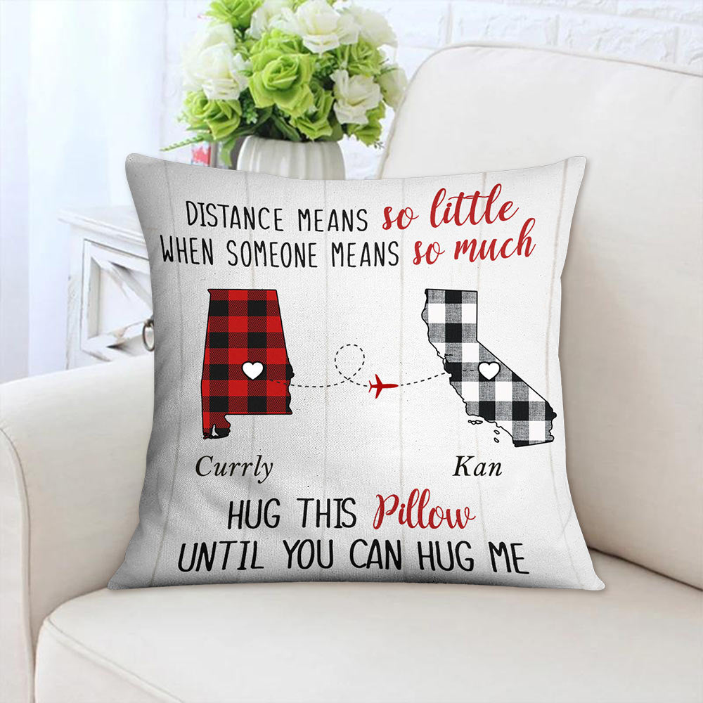 'Hug This' Gift for Someone Special, Personalized Long Distance Pillow, Wedding Gift