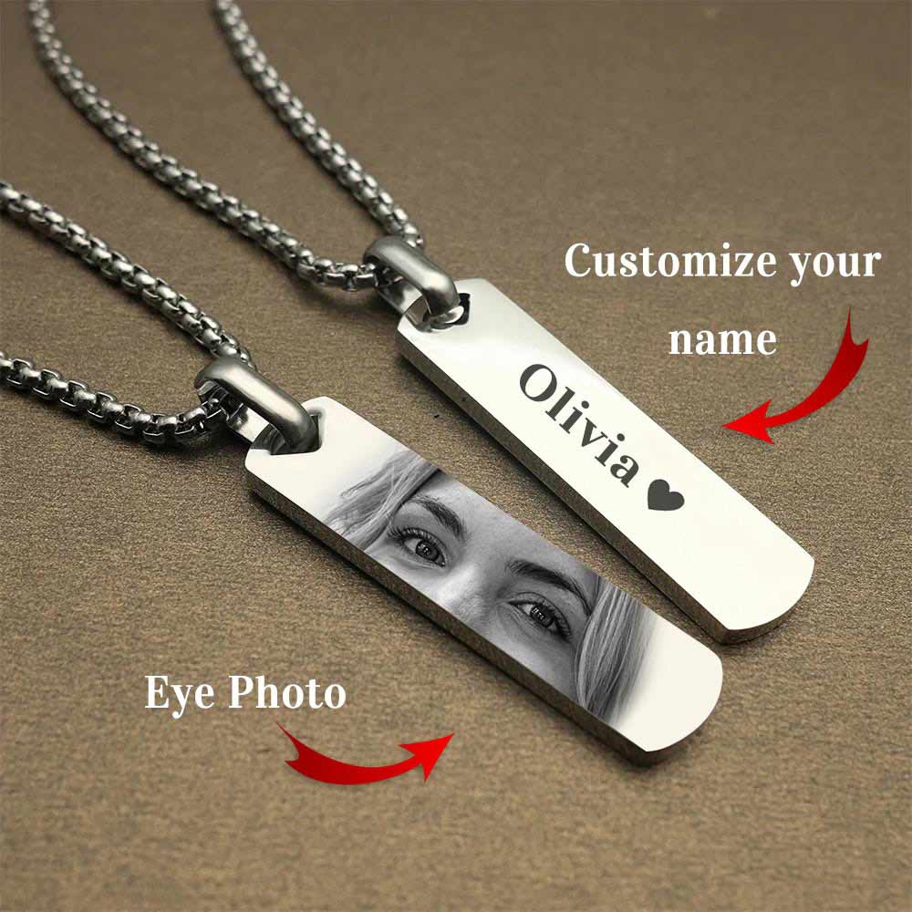 Personalized Eyes Engraved Necklace Wedding Gift