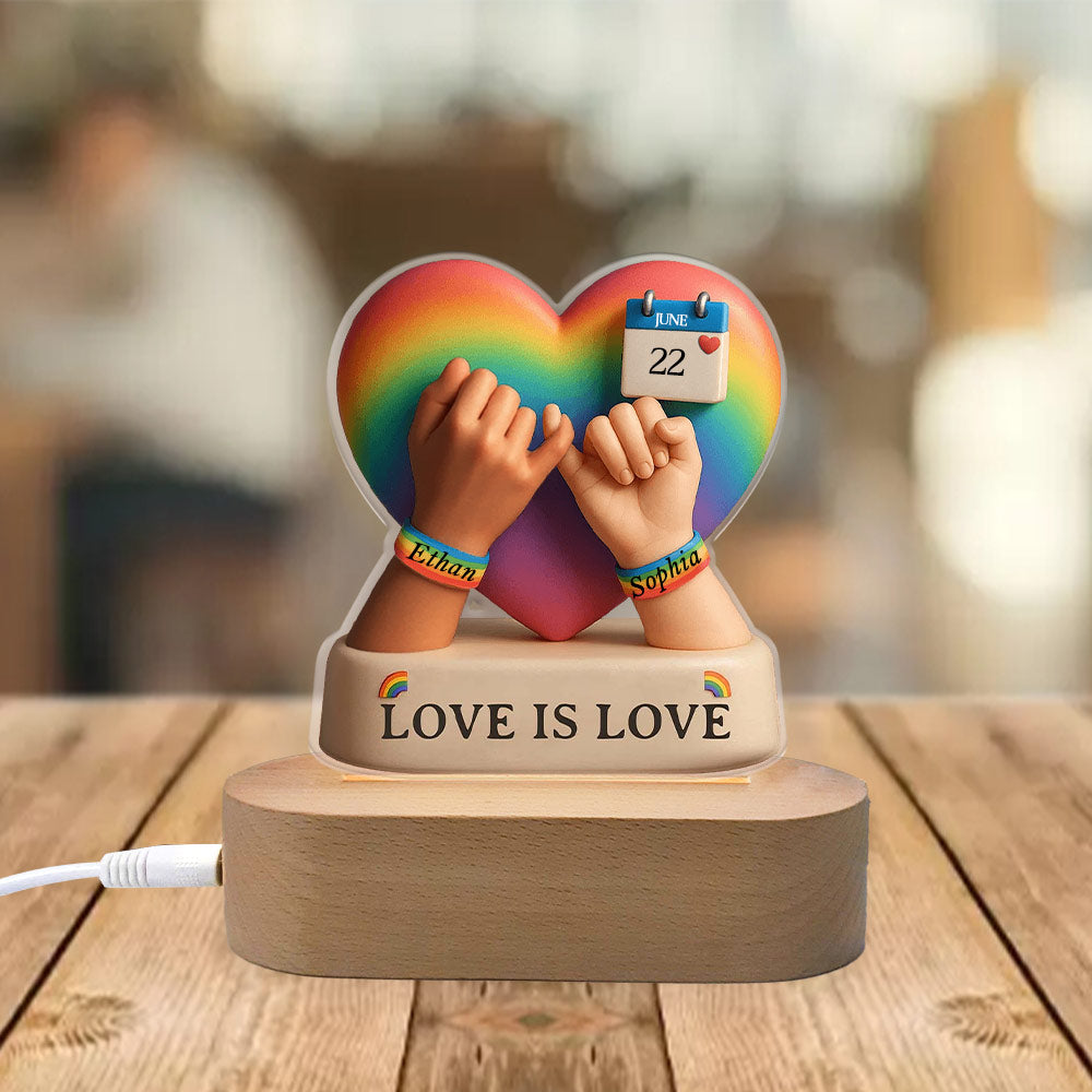Love Is Love, Personalized Acrylic Night Light, Wedding Gift