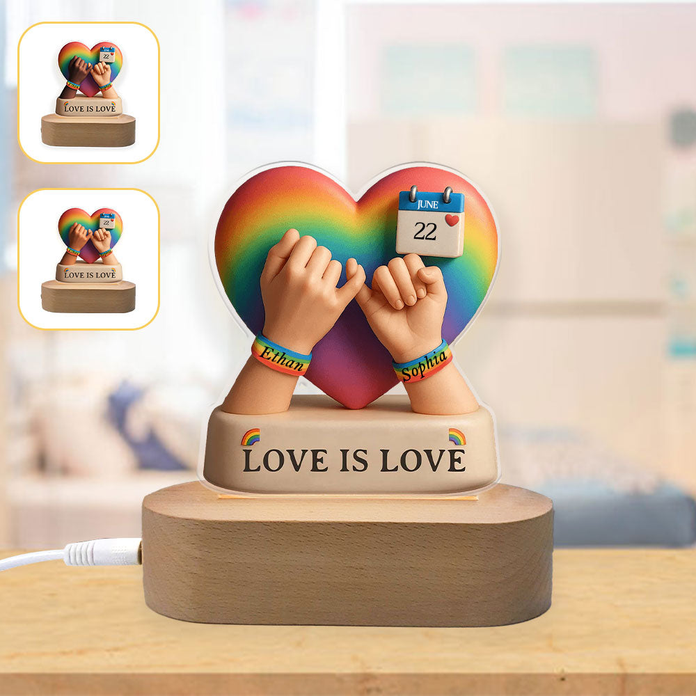 Love Is Love, Personalized Acrylic Night Light, Wedding Gift