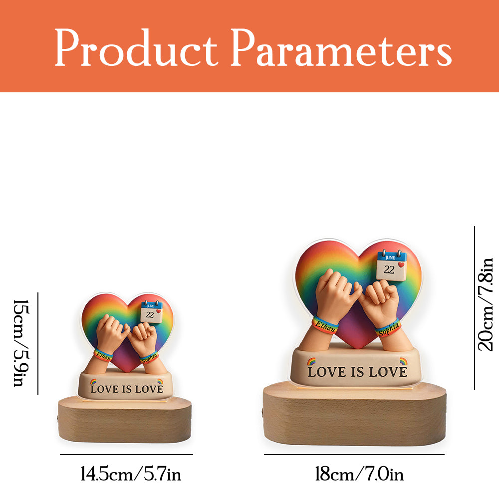 Love Is Love, Personalized Acrylic Night Light, Wedding Gift