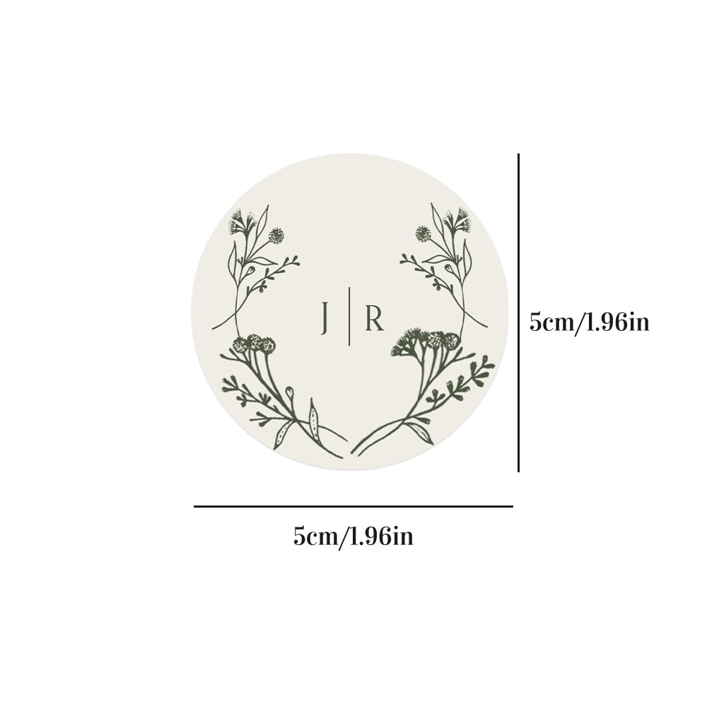 Monogram Wedding Stickers Wine Glass Stickers