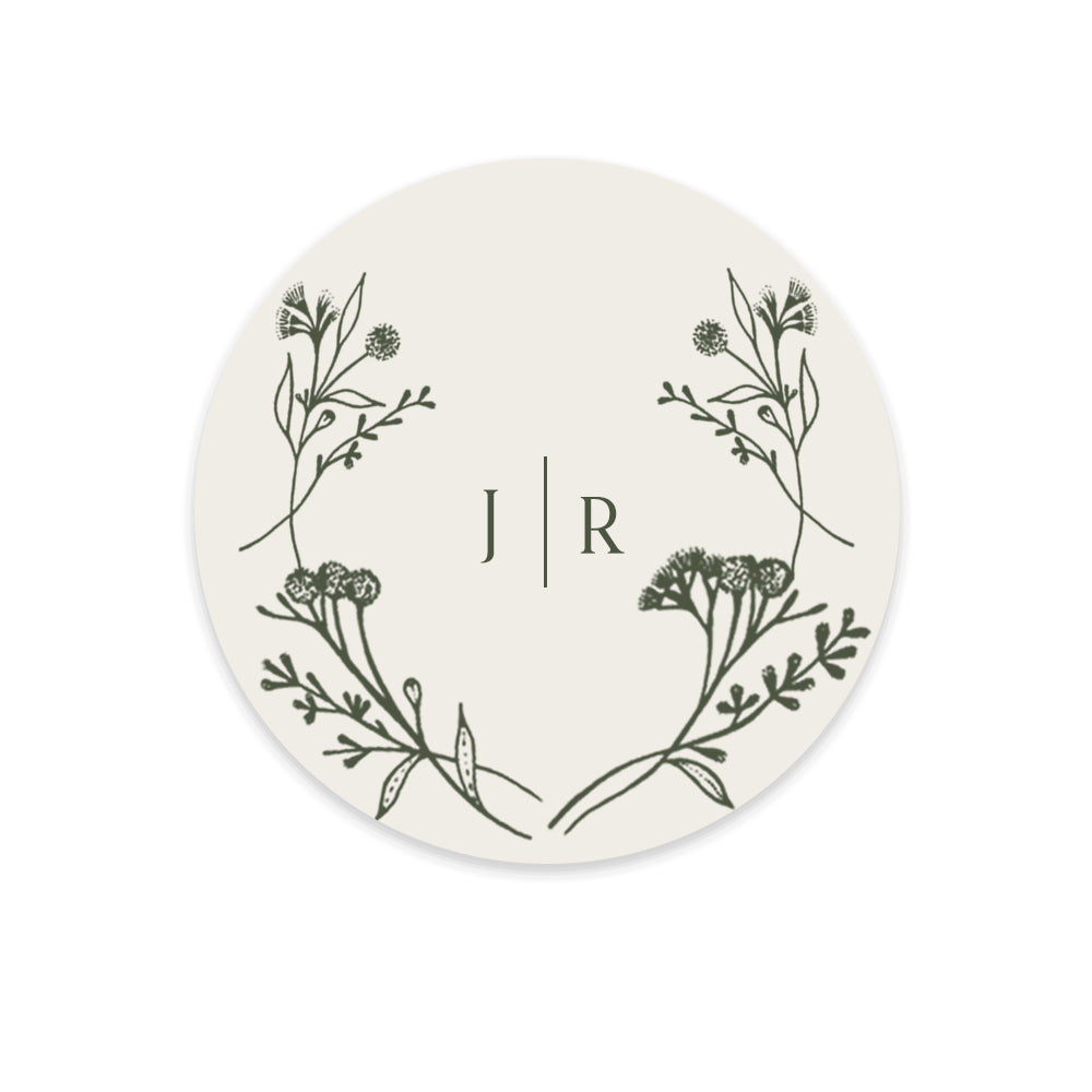 Monogram Wedding Stickers Wine Glass Stickers