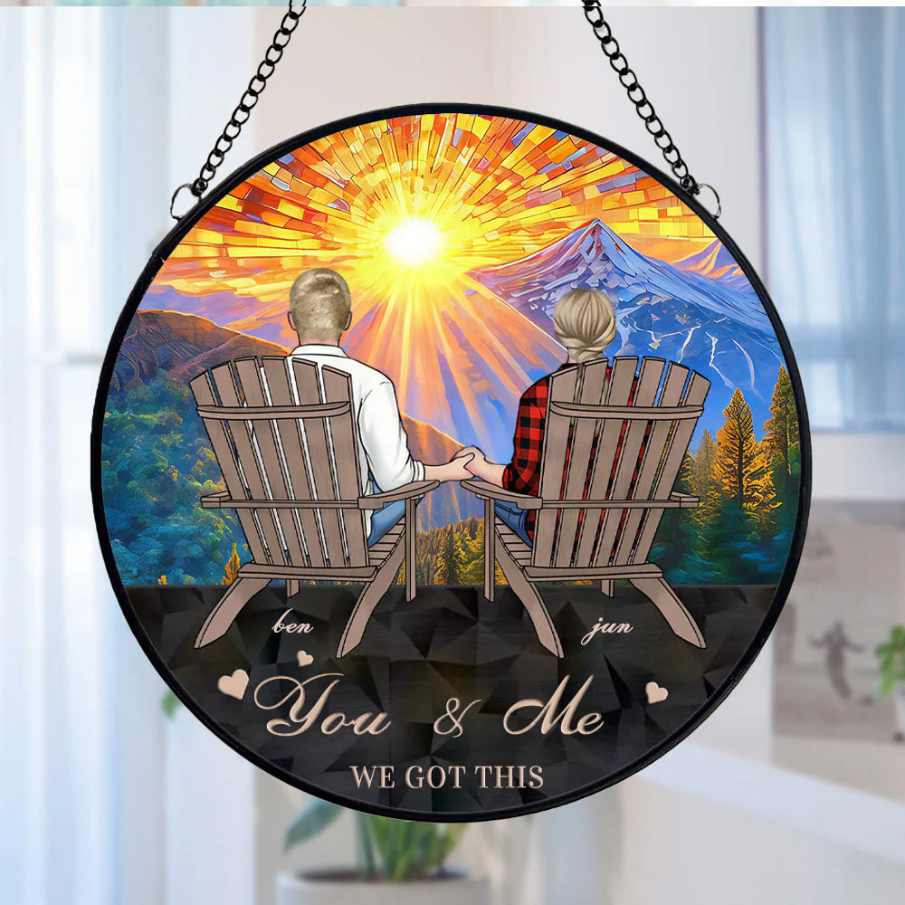 Love You Forever, Personalized Custom Stained Glass Window Hanging Suncatcher Wedding Gift