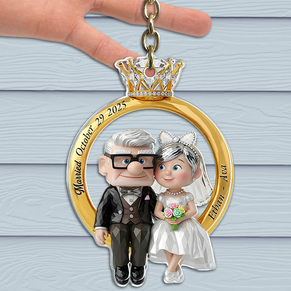 Personalized Gifts For Couple, Couple Ring Shape Keychain, Wedding Gift