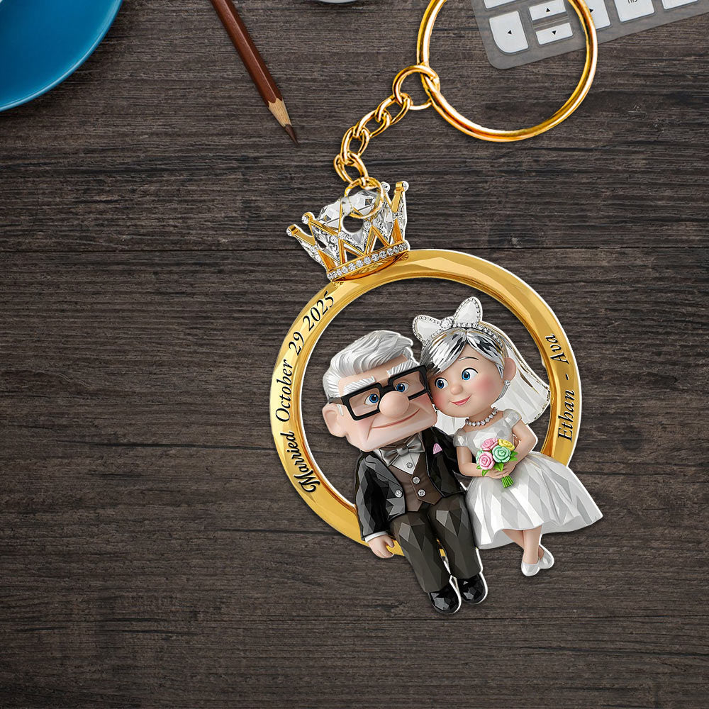 Personalized Gifts For Couple, Couple Ring Shape Keychain, Wedding Gift