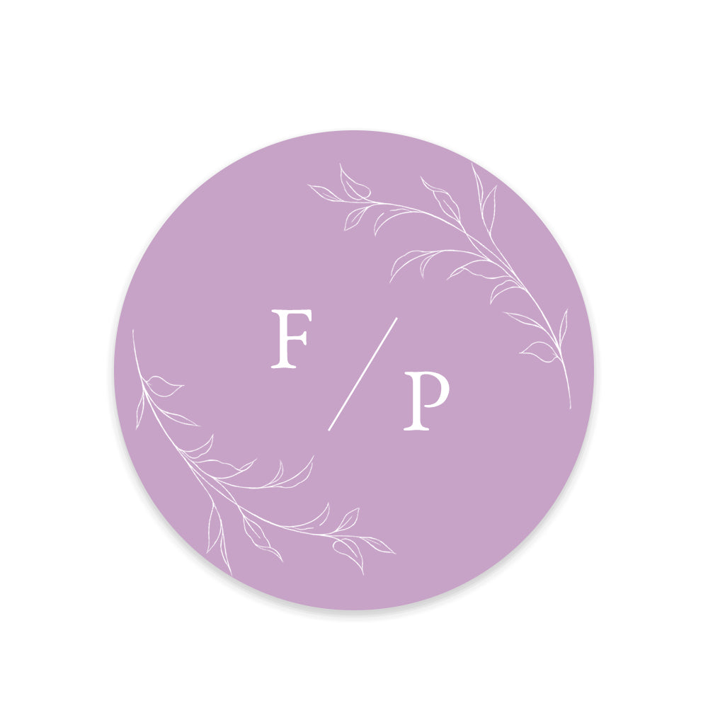 Delicate Lilac Wedding Stickers Wine Glass Stickers