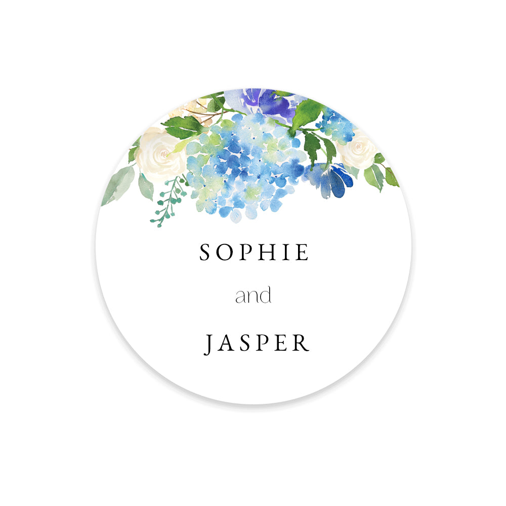Hydrangea Wedding Stickers Wine Glass Stickers
