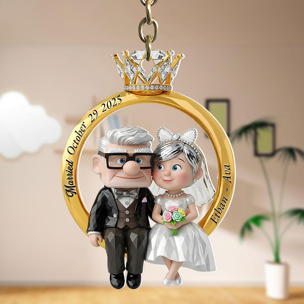Personalized Gifts For Couple, Couple Ring Shape Keychain, Wedding Gift