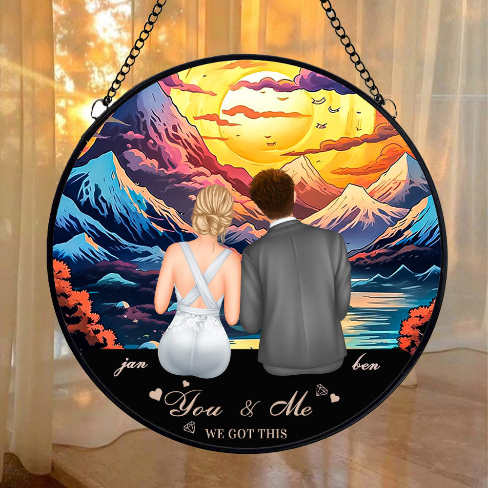 Love You Forever, Personalized Window Hanging Suncatcher Ornament Wedding Gift