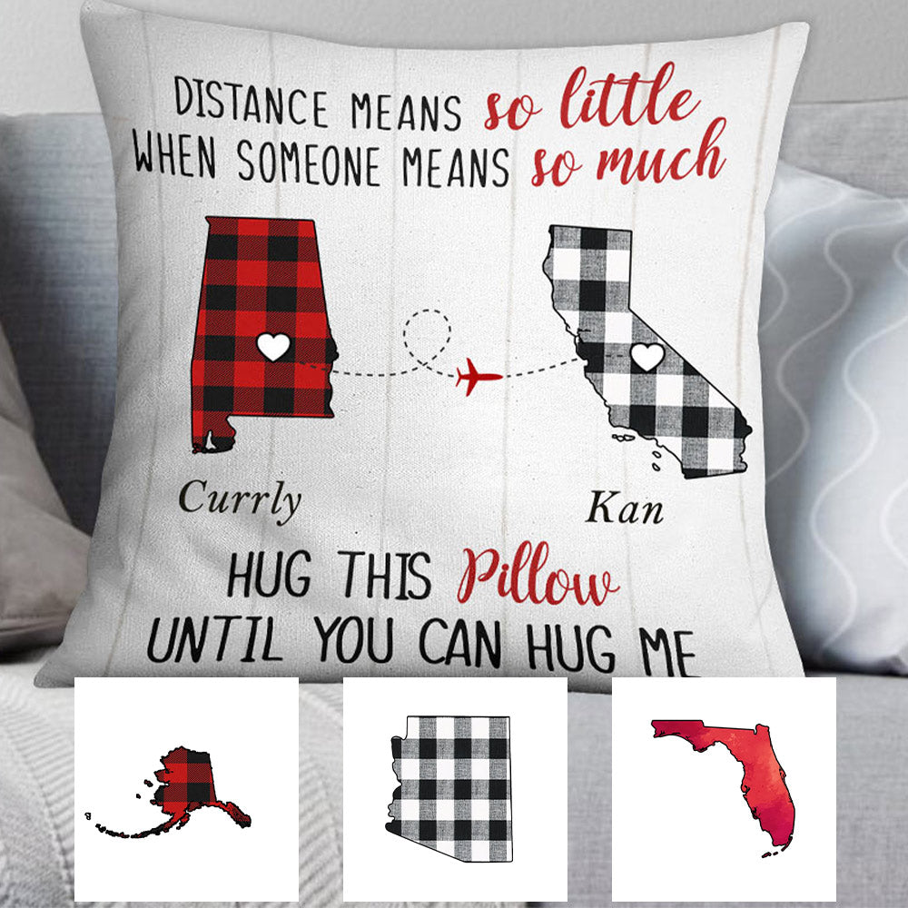 'Hug This' Gift for Someone Special, Personalized Long Distance Pillow, Wedding Gift