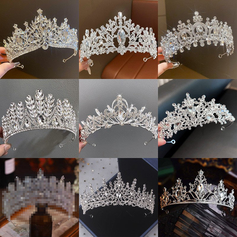Sparkling Rhinestone Princess Queen Crown Headband Luxury Bridal Wedding Hair Accessory