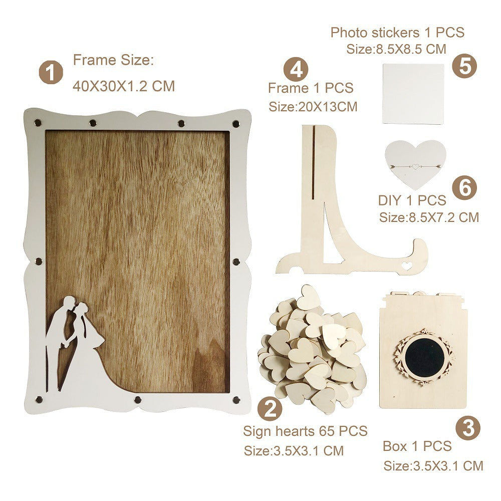 Wedding Sign-In Book Sign-In Book Wedding Wooden Photo Ornaments Crafts