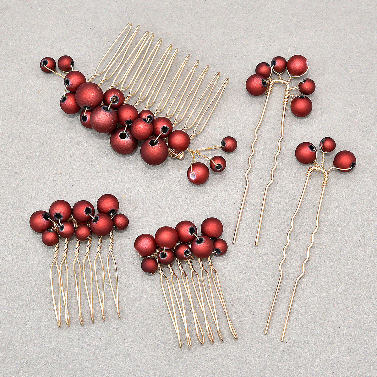 Baroque Pearl Hair Fork Set Vintage Bridal Hairpin Comb European Wedding Headpiece