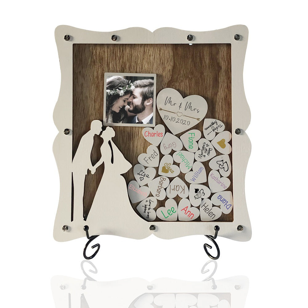 Wedding Sign-In Book Sign-In Book Wedding Wooden Photo Ornaments Crafts