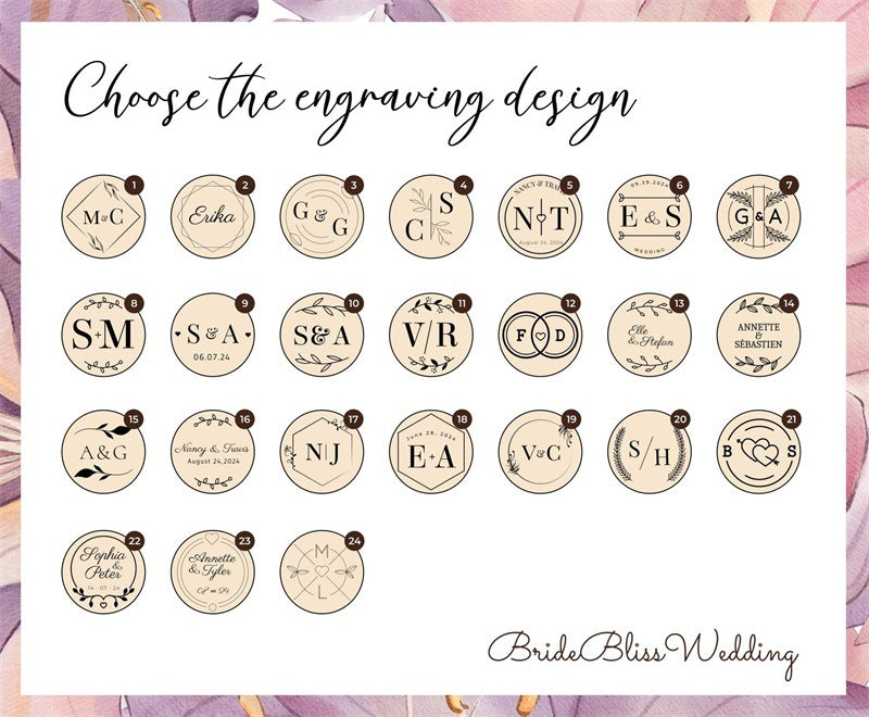 Custom Engraved Wedding Seat Name Wooden Name Tags