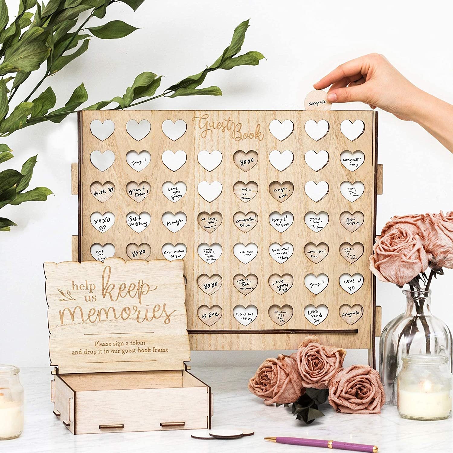 Wedding Personalized Sign-In Thin Creative Wooden Sign-In Book