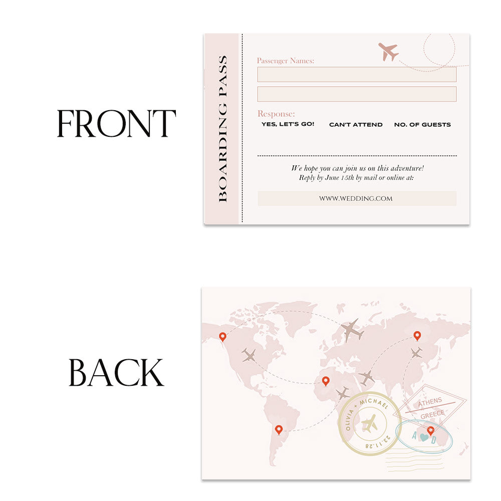 Timeless Passport Hochzeitsantwortkarten