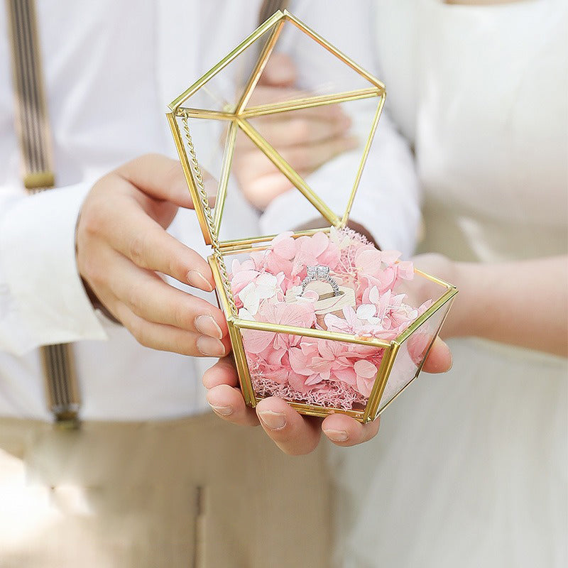 森林风格永生花求婚戒指盒