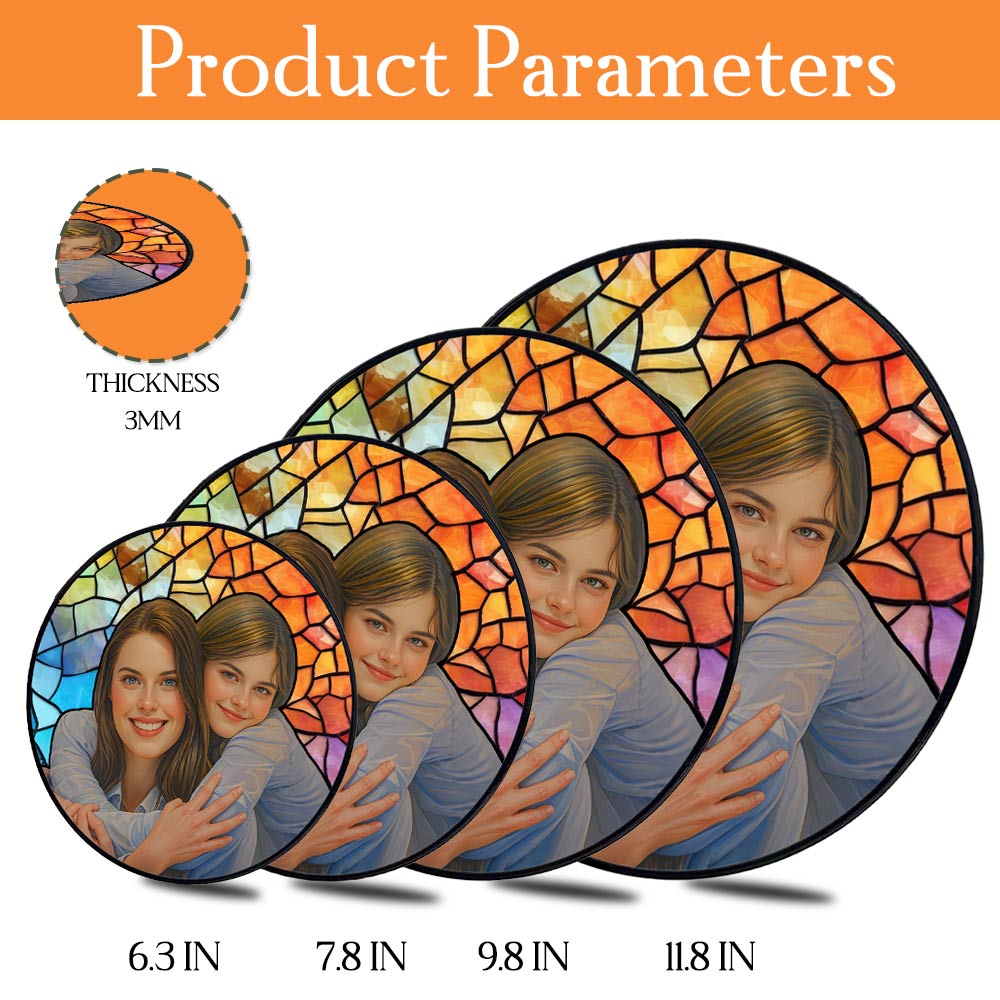 Personalized Stained Glass Window Hangings, Perfect Gifts For Mom Grandma, Custom Photo Home Window Hangings