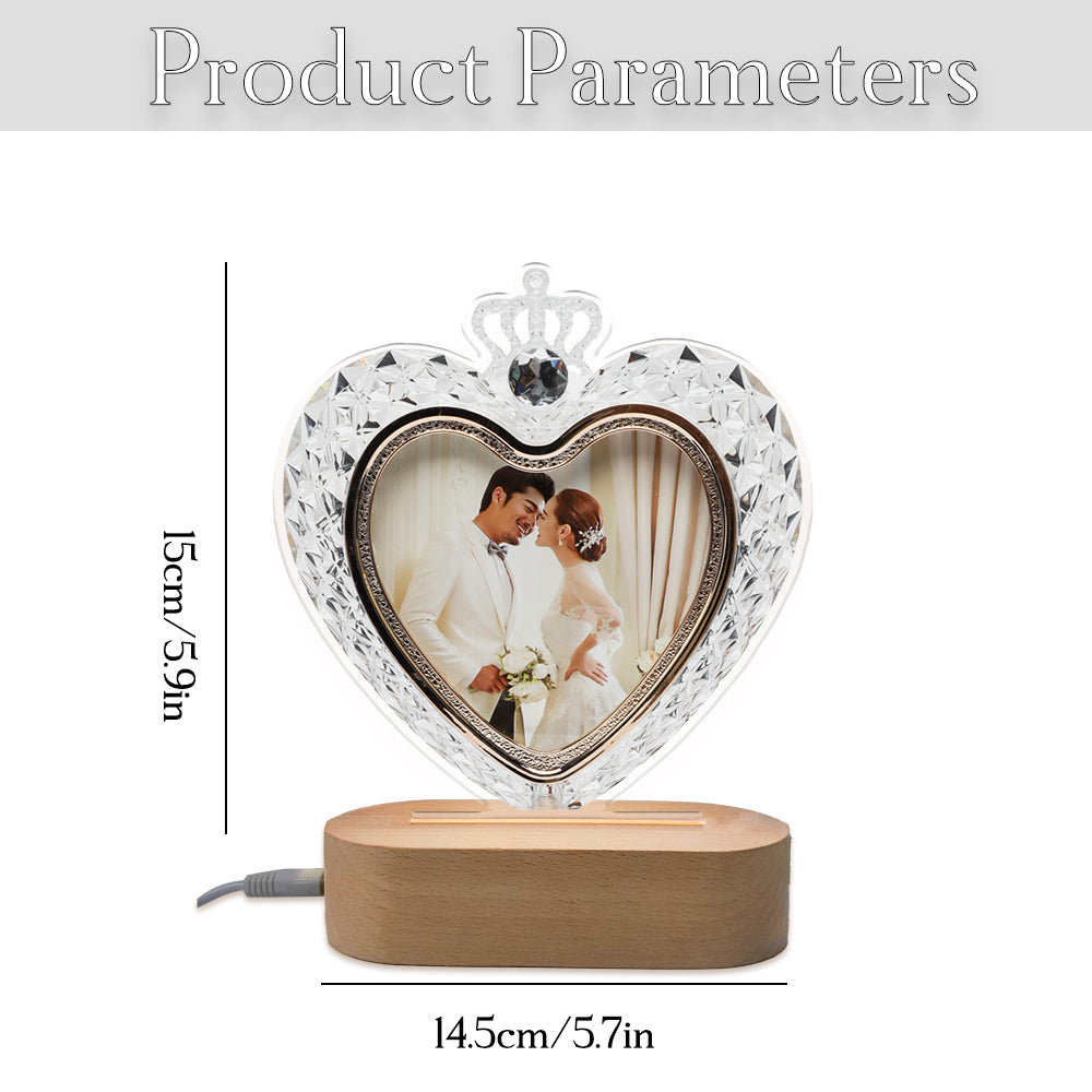 Personalized Crystal Heart Night Light, Wedding Gift